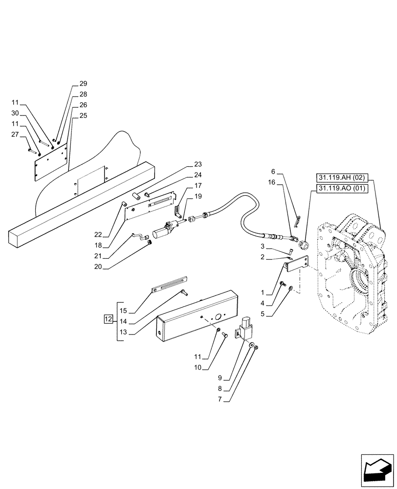 Схема запчастей Case IH PUMA 185 CVT - (55.048.AM[01]) - VAR - 391145, 758028, 758029 - PTO, CONTROLLER (55) - ELECTRICAL SYSTEMS