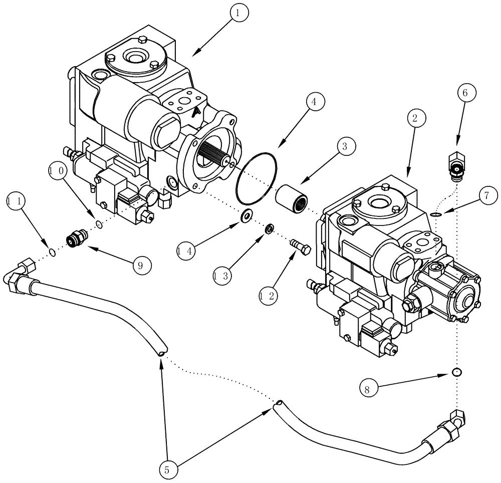 Схема запчастей Case IH CPX620 - (06-06) - TANDEM PUMP ASSEMBLY HYDROSTATIC (03) - POWER TRAIN