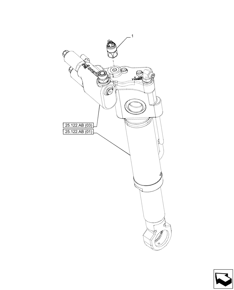 Схема запчастей Case IH PUMA 200 CVT - (55.045.AB) - VAR - 758048, 758049 - FRONT AXLE, SUSPENDED, SENSOR (55) - ELECTRICAL SYSTEMS