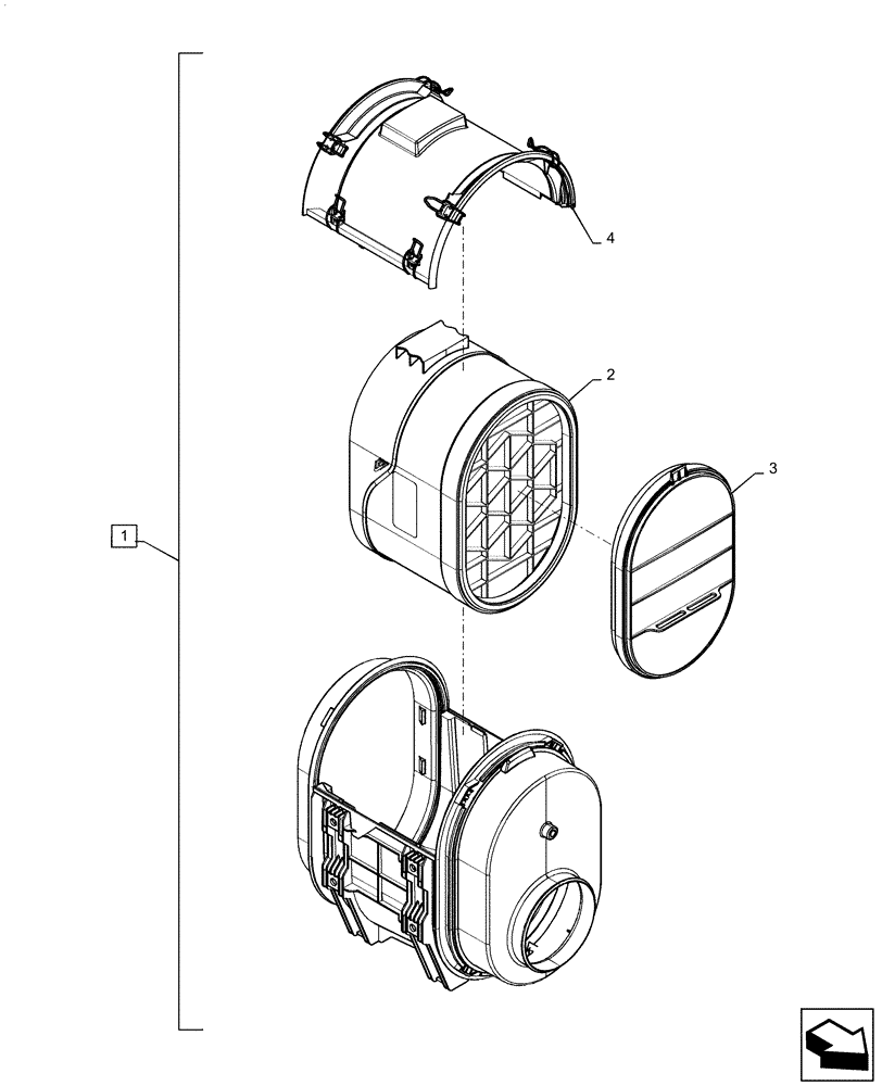 Схема запчастей Case IH PATRIOT 3240 - (10.202.AH[02]) - AIR CLEANER ASSY (10) - ENGINE