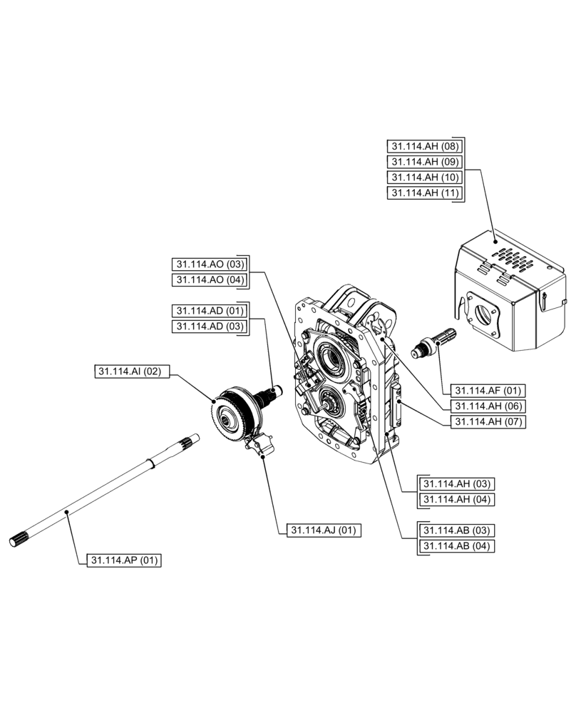 Схема запчастей Case IH PUMA 200 - (31.000.00[03]) - SECTION INDEX - IMPLEMENT POWER TAKE OFF (31) - IMPLEMENT POWER TAKE OFF