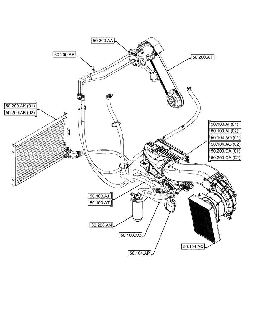 Схема запчастей Case IH FARMLIFT 635 - (00.000.50) - PICTORIAL INDEX - CAB CLIMATE CONTROL (00) - GENERAL & PICTORIAL INDEX