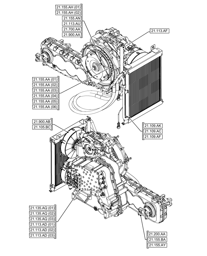Схема запчастей Case IH FARMLIFT 635 - (00.000.21) - PICTORIAL INDEX - TRANSMISSION (00) - GENERAL & PICTORIAL INDEX