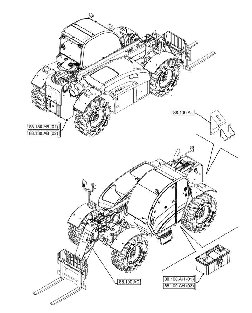 Схема запчастей Case IH FARMLIFT 635 - (88.000.00) - SECTION INDEX - ACCESSORIES (88) - ACCESSORIES