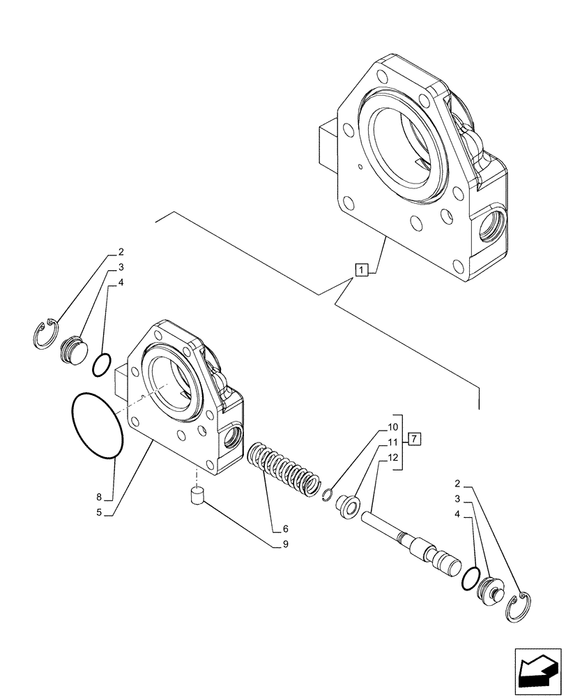 Схема запчастей Case IH PUMA 185 CVT - (31.119.AK[02]) - VAR - 758030 - PTO 540/540E/1000/1000E RPM, MANIFOLD, COMPONENTS (31) - IMPLEMENT POWER TAKE OFF