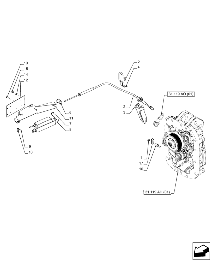 Схема запчастей Case IH PUMA 220 CVT - (55.048.AM[02]) - VAR - 758030 - PTO 540/540E/1000/1000E RPM, CONTROLLER (55) - ELECTRICAL SYSTEMS