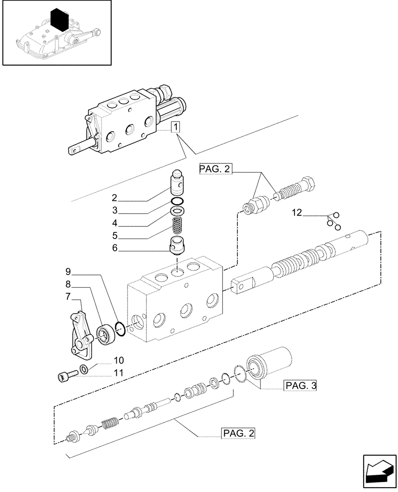 Схема запчастей Case IH JX1085C - (1.82.7/04A[01]) - SIMPLE DOUBLE EFFECT DISTRIBUTOR WITH FLOAT AND AUTOMATIC CUTOUT FOR MID-MOUNT - BREAKDOWN - C5484 (07) - HYDRAULIC SYSTEM