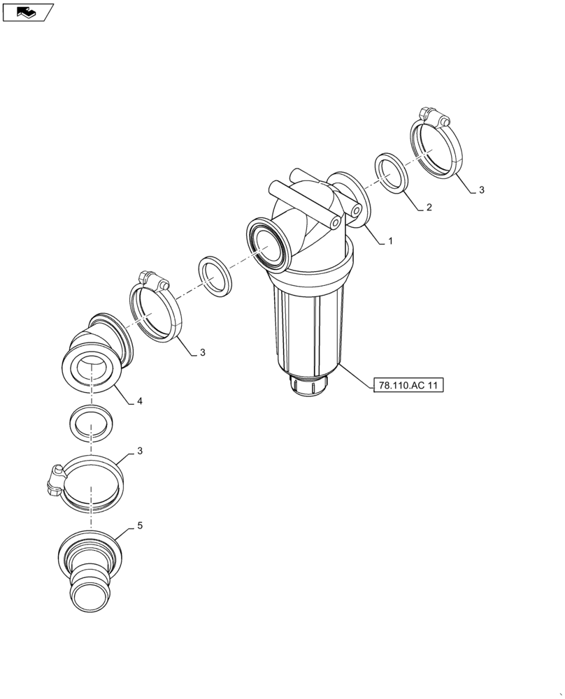 Схема запчастей Case IH PATRIOT 4440 - (78.110.AM[10]) - STRAINER FILTER ASSY, LO FLOW, BSN YGT042519 (78) - SPRAYING