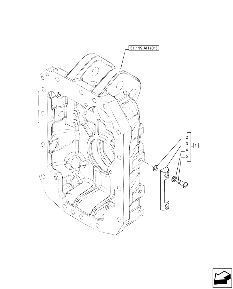 Схема запчастей Case IH PUMA 200 CVT - (31.119.AH[03]) - VAR - 758030 - PTO 540/540E/1000/1000E RPM, HOUSING, LEVEL, OIL (31) - IMPLEMENT POWER TAKE OFF