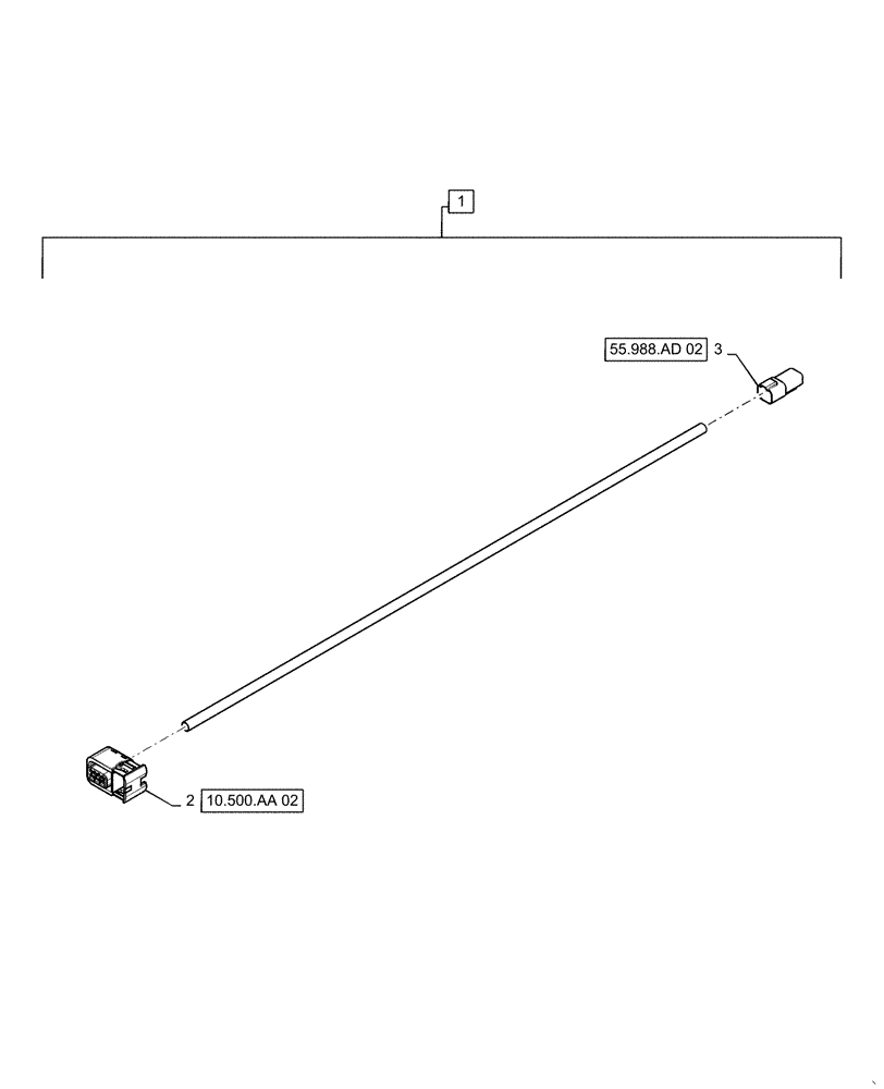 Схема запчастей Case IH QUADTRAC 500 - (55.988.AD[04]) - SCR EXHAUST SYSTEM QUALITY SENSOR HARNESS (55) - ELECTRICAL SYSTEMS