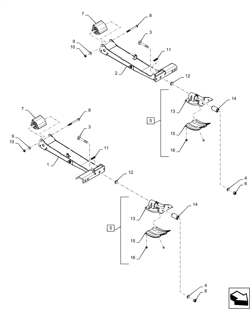 Схема запчастей Case IH 3162 - (58.130.01[02]) - ARM, ASSY, RH/LH (58) - ATTACHMENTS/HEADERS