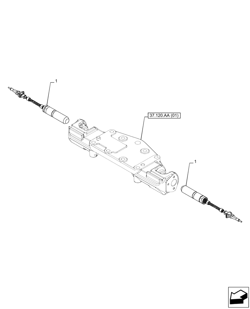 Схема запчастей Case IH PUMA 165 - (55.130.AD) - VAR - 391170, 758071, 758072, 758074, 758075, 758076, 758077, 758079 - 3 HITCH POINT, SENSOR (55) - ELECTRICAL SYSTEMS