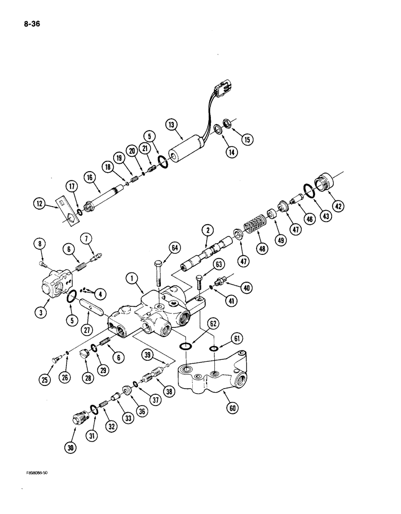 Схема запчастей Case IH 9150 - (8-36) - HITCH VALVE ASSEMBLY (08) - HYDRAULICS