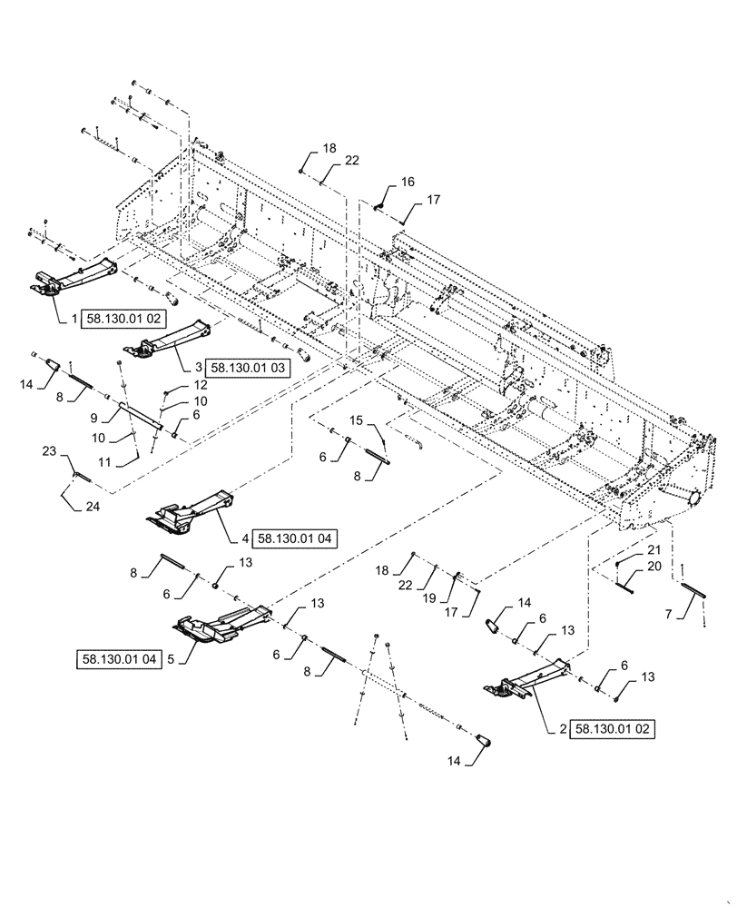 Схема запчастей Case IH 3162 - (58.130.01[01]) - FLOOR, SUPPORT ASSY (58) - ATTACHMENTS/HEADERS