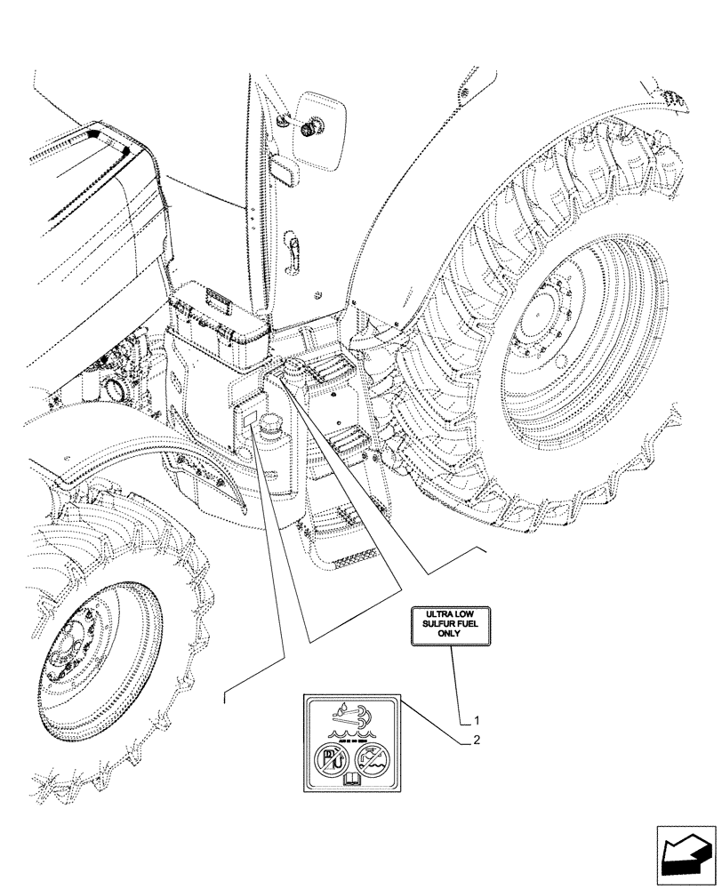 Схема запчастей Case IH PUMA 240 CVT - (90.108.AC[03]) - VAR - 758250 - DECALS, WARNING, FUEL TANK (NA MARKET PACKAGE) (90) - PLATFORM, CAB, BODYWORK AND DECALS