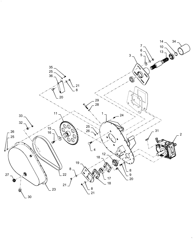 Схема запчастей Case IH 3162 - (58.100.01[02]) - DRAPER, DRIVE ASSY (58) - ATTACHMENTS/HEADERS