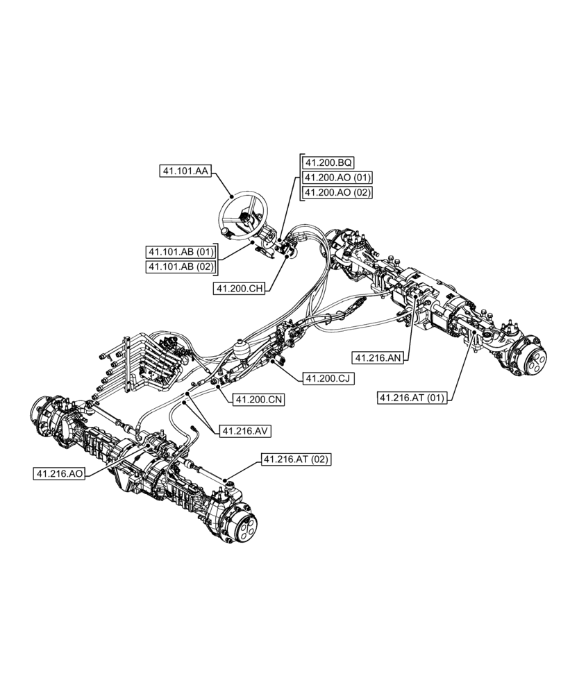 Схема запчастей Case IH FARMLIFT 635 - (00.000.41) - PICTORIAL INDEX - STEERING (00) - GENERAL & PICTORIAL INDEX