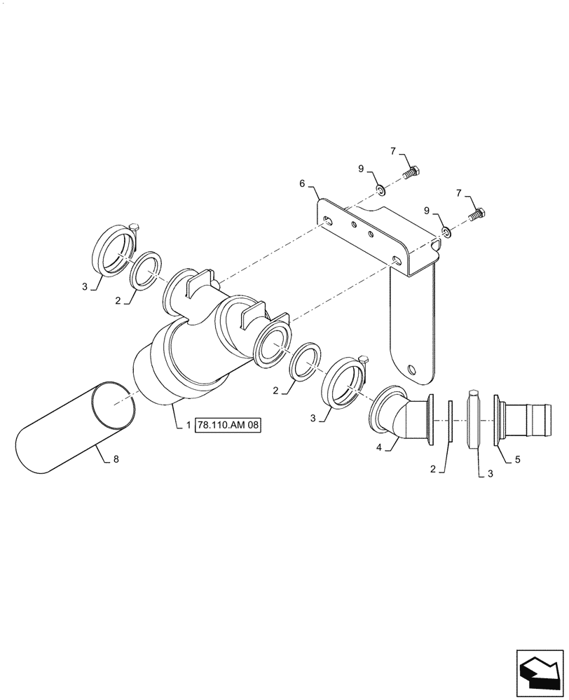 Схема запчастей Case IH PATRIOT 4440 - (78.110.AC[06]) - MAIN PLUMBING STRAINER, STANDARD FLOW, BSN YGT042519 (78) - SPRAYING