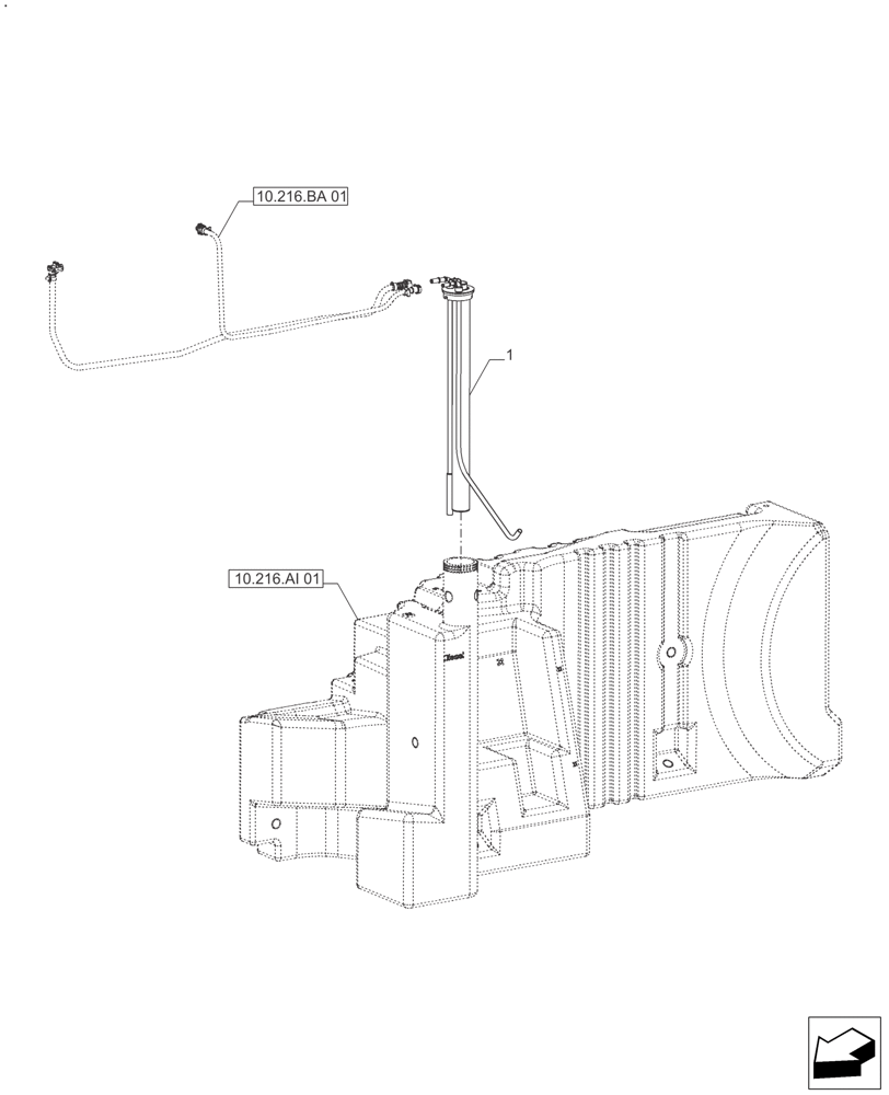 Схема запчастей Case IH FARMALL 140A - (55.011.AC) - VAR - 391270 - FUEL TANK, SENDER UNIT (55) - ELECTRICAL SYSTEMS