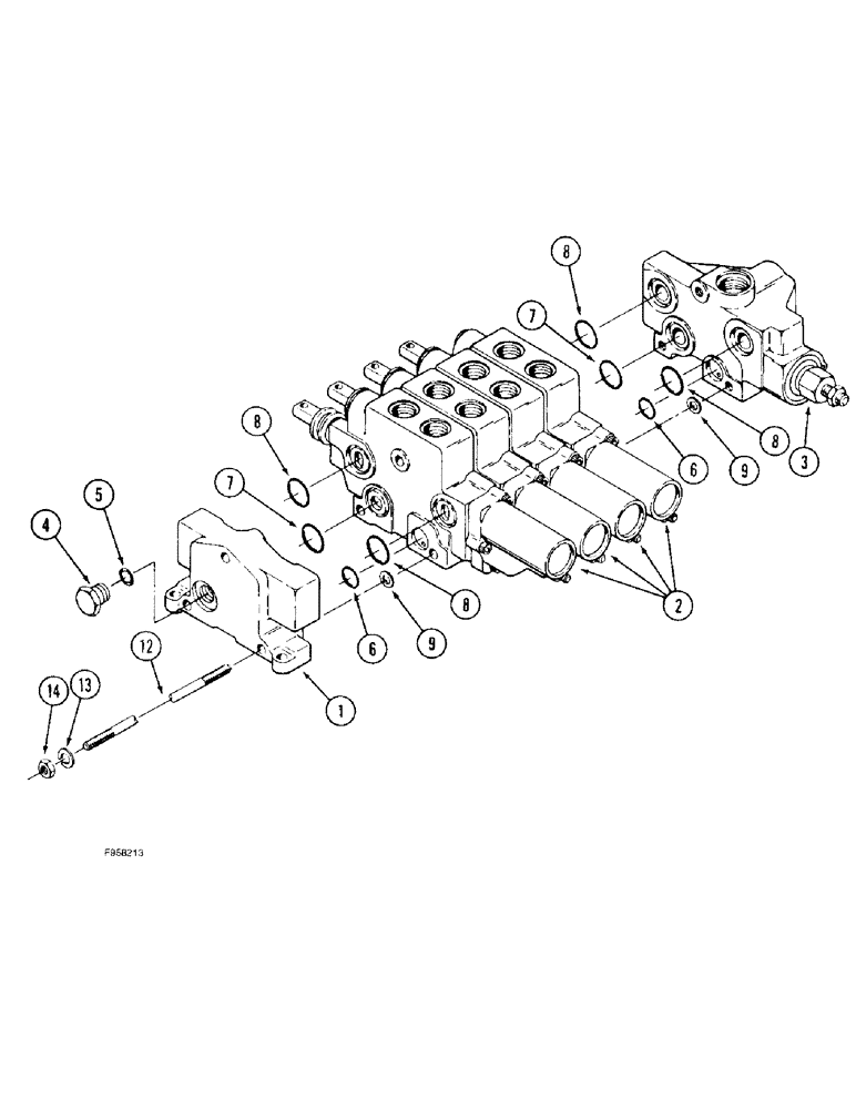 Схема запчастей Case IH 9310 - (8-044) - HYDRAULIC REMOTE VALVE ASSEMBLY, WITHOUT LOAD LOCKS (08) - HYDRAULICS