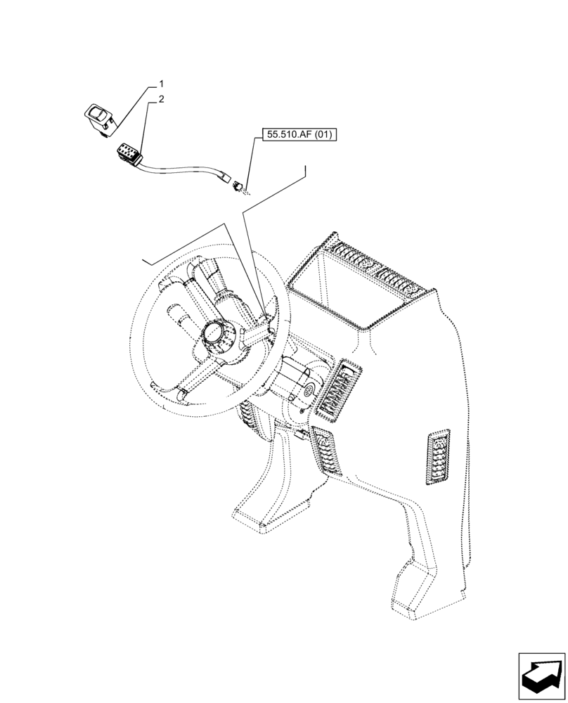 Схема запчастей Case IH PUMA 220 - (55.405.CF[01]) - VAR - 332722, 332723, 392114, 392115 - LIGHT SWITCH (55) - ELECTRICAL SYSTEMS