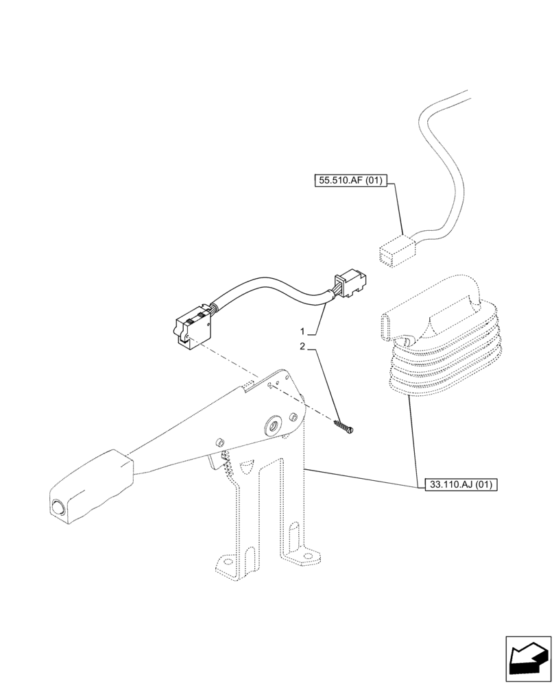 Схема запчастей Case IH PUMA 165 CVT - (55.031.AF) - VAR - 332723, 332724, 332725, 392115, 392116 - HAND BRAKE, SWITCH (55) - ELECTRICAL SYSTEMS