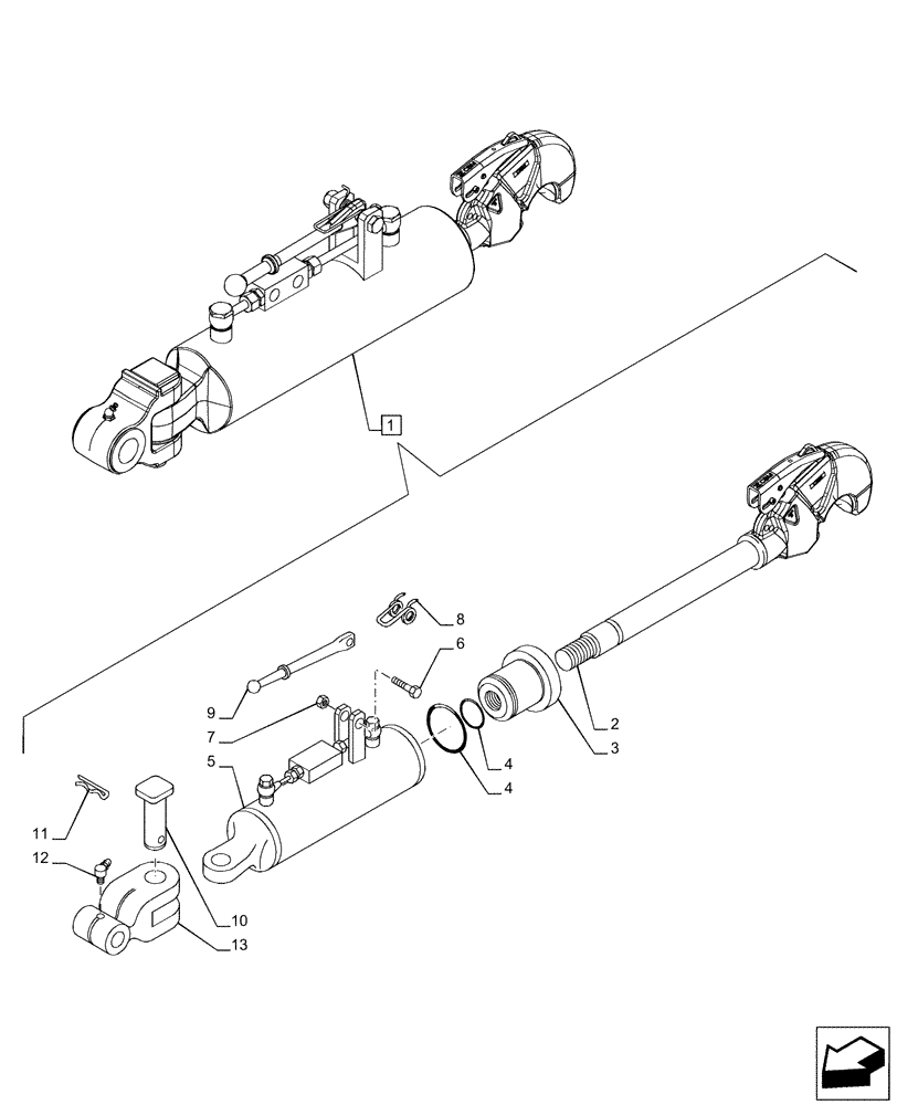 Схема запчастей Case IH PUMA 200 - (35.124.AD[01]) - VAR - 758071, 758076, 758081 - 3 HITCH POINT, TOP LINK, COMPONENTS (35) - HYDRAULIC SYSTEMS