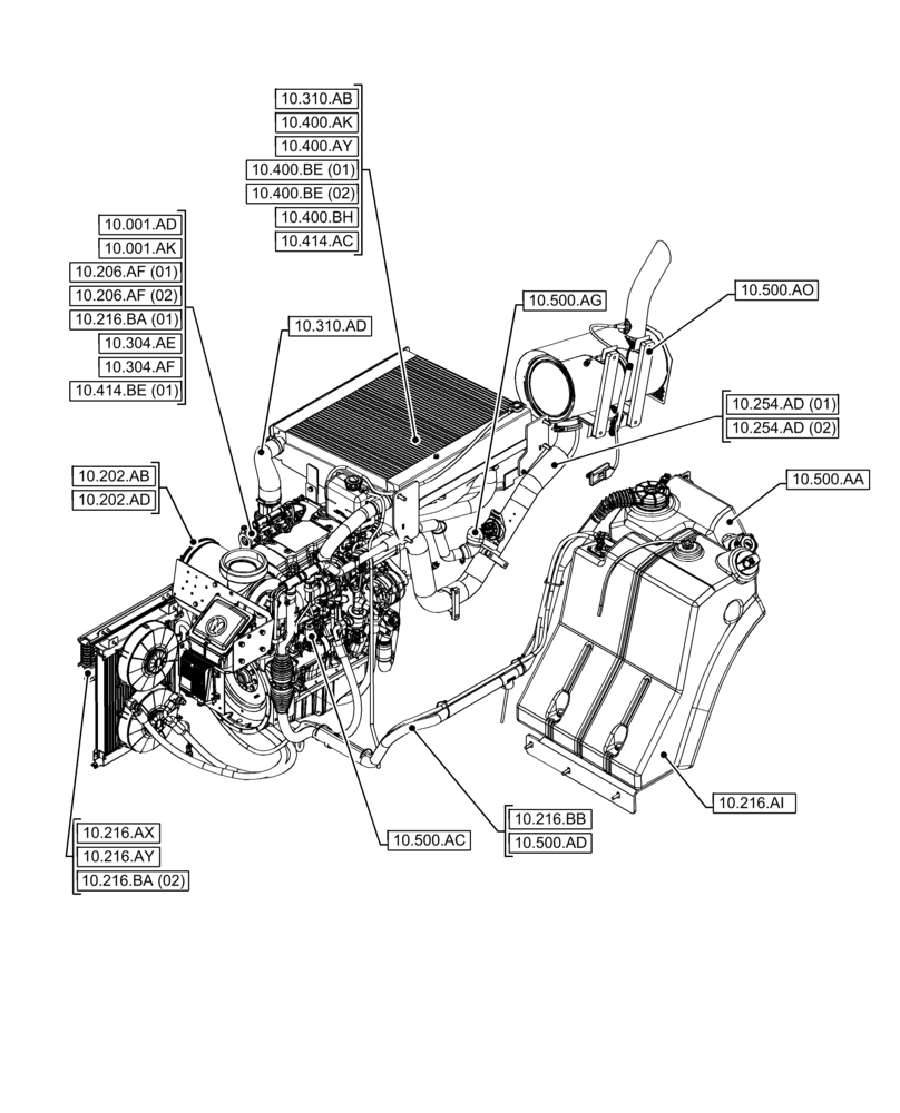Схема запчастей Case IH FARMLIFT 635 - (00.000.10) - PICTORIAL INDEX - ENGINE (00) - GENERAL & PICTORIAL INDEX