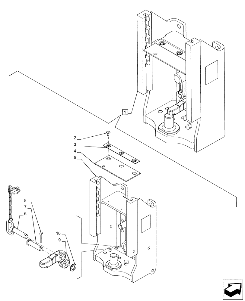 Схема запчастей Case IH PUMA 185 CVT - (37.100.AF[09]) - VAR - 758109, 758110 - TOW HOOK, FRAME, COMPONENTS (37) - HITCHES, DRAWBARS & IMPLEMENT COUPLINGS