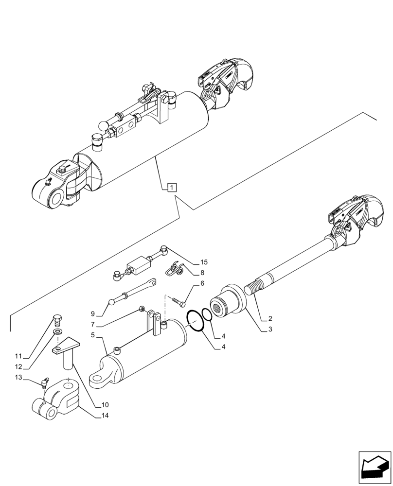 Схема запчастей Case IH PUMA 200 CVT - (35.124.AD[02]) - VAR - 758071, 758072, 758076, 758077, 758081, 758082 - 3 HITCH POINT, TOP LINK, COMPONENTS (35) - HYDRAULIC SYSTEMS