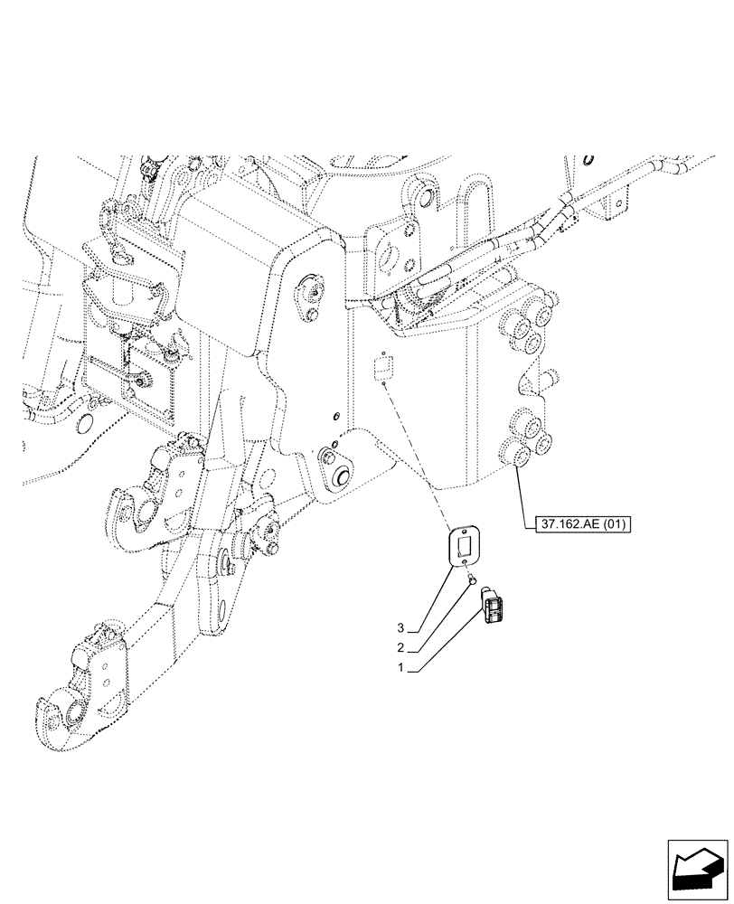 Схема запчастей Case IH PUMA 200 CVT - (55.523.AQ[01]) - VAR - 758088, 758089, 758090, 758091, 758092, 758093, 758245, 758246 - HITCH UP/DOWN SWITCH (55) - ELECTRICAL SYSTEMS