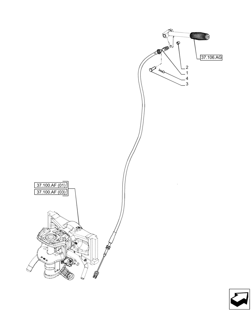 Схема запчастей Case IH PUMA 150 - (37.106.AE[01]) - VAR - 758104, 758105, 758106, 758107 - TOW HOOK, CABLE (37) - HITCHES, DRAWBARS & IMPLEMENT COUPLINGS