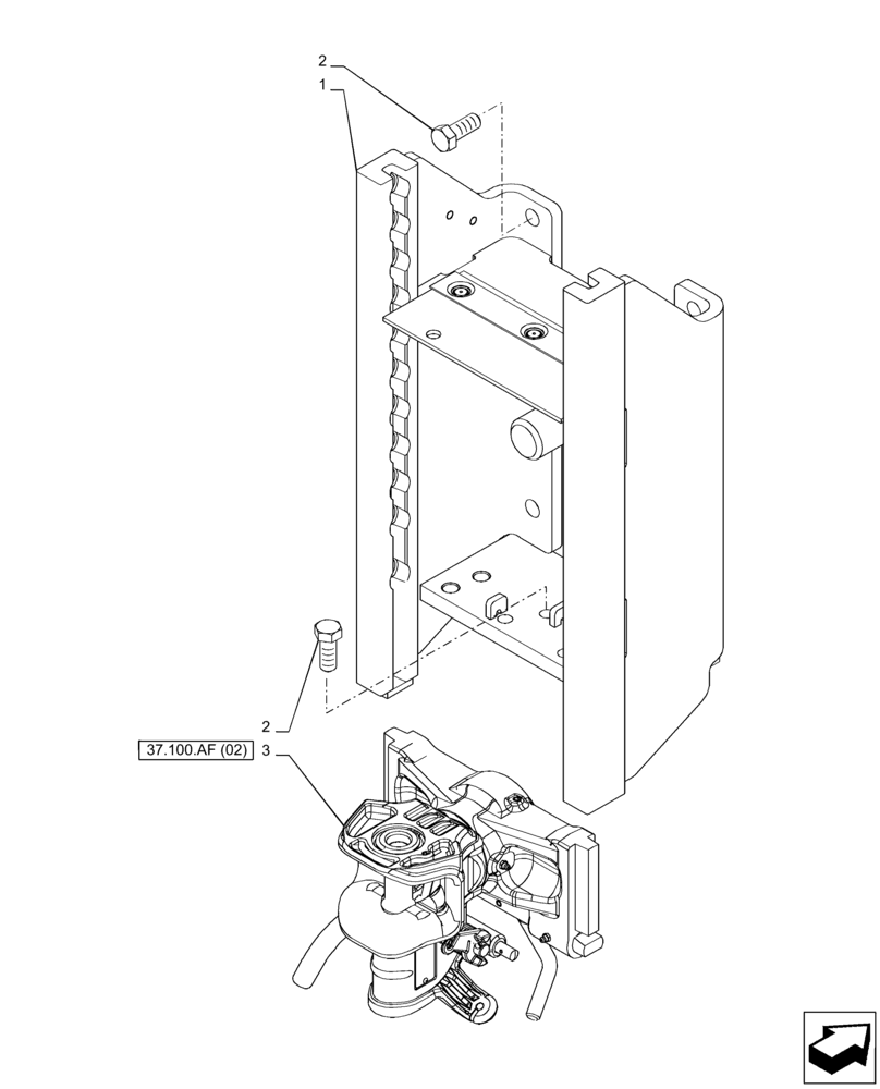 Схема запчастей Case IH PUMA 165 - (37.100.AF[01]) - VAR - 758104 - TOW HOOK (37) - HITCHES, DRAWBARS & IMPLEMENT COUPLINGS