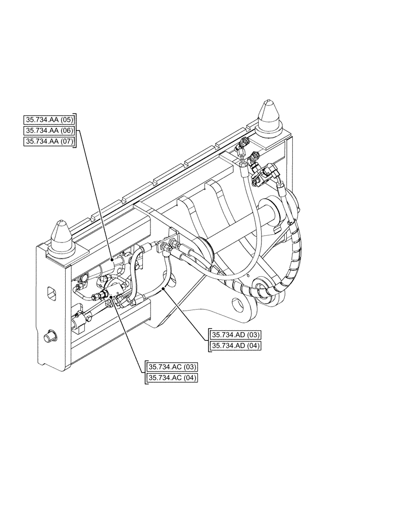 Схема запчастей Case IH FARMLIFT 635 - (00.000.35[05]) - PICTORIAL INDEX - HYDRAULIC SYSTEM (00) - GENERAL & PICTORIAL INDEX