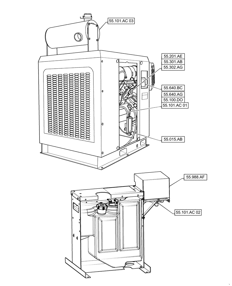 Схема запчастей Case IH 100A - (55.000.00) - SECTION INDEX - ELECTRICAL SYSTEMS (55) - ELECTRICAL SYSTEMS