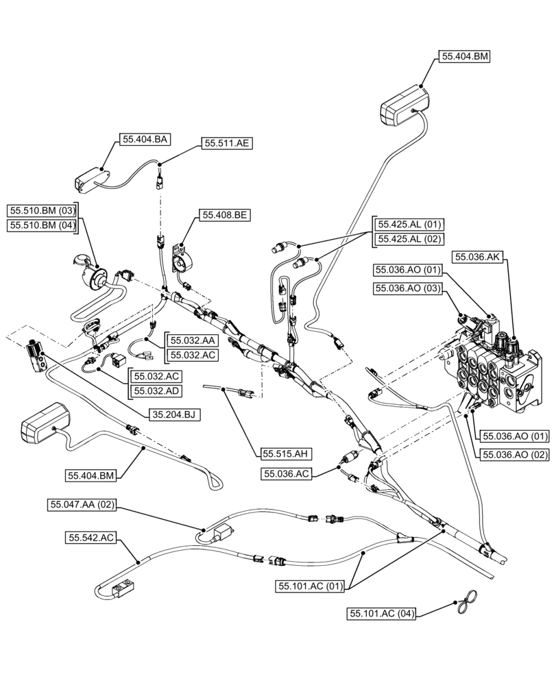 Схема запчастей Case IH FARMLIFT 935 - (55.000.00[01]) - SECTION INDEX - ELECTRICAL SYSTEM (55) - ELECTRICAL SYSTEMS