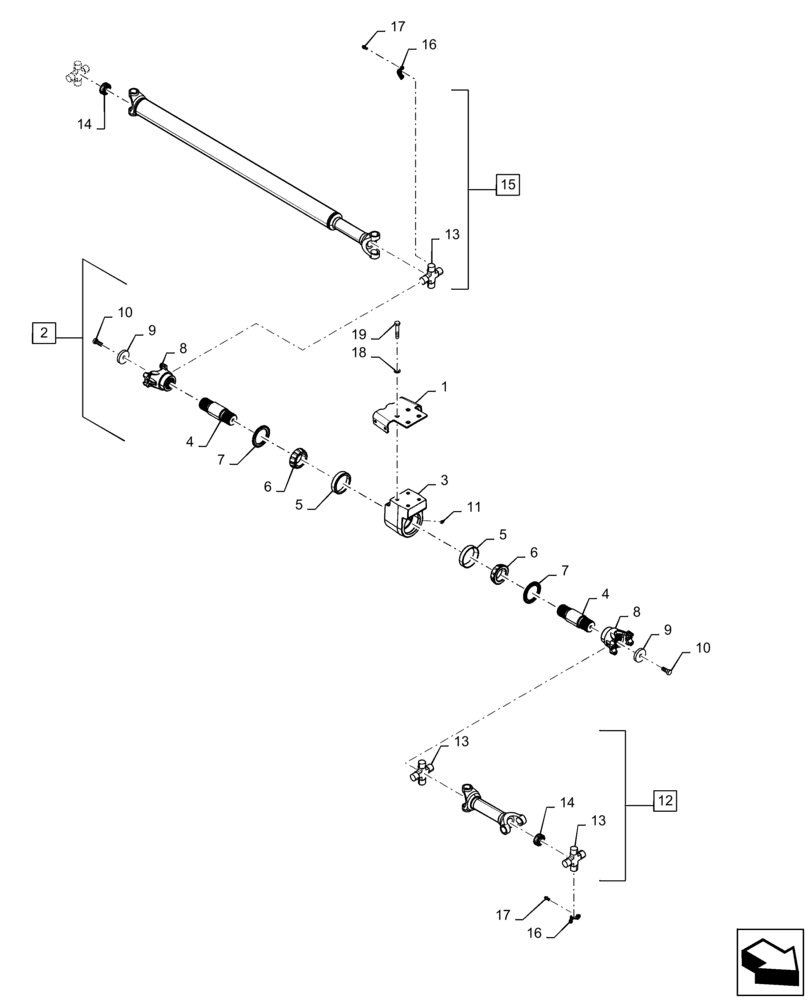 Схема запчастей Case IH QUADTRAC 470 - (31.201.AG[01]) - PTO DRIVE LINES (31) - IMPLEMENT POWER TAKE OFF