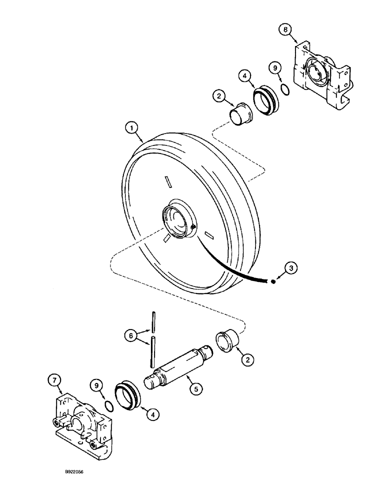 Схема запчастей Case IH 1688 - (6-76) - TRACK IDLER (03) - POWER TRAIN