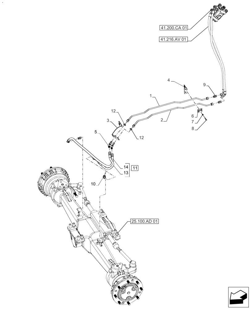 Схема запчастей Case IH FARMALL 110A - (41.216.AV[02]) - VAR - 390340 - STEERING ASSY, MECHANICAL, 4WD (41) - STEERING