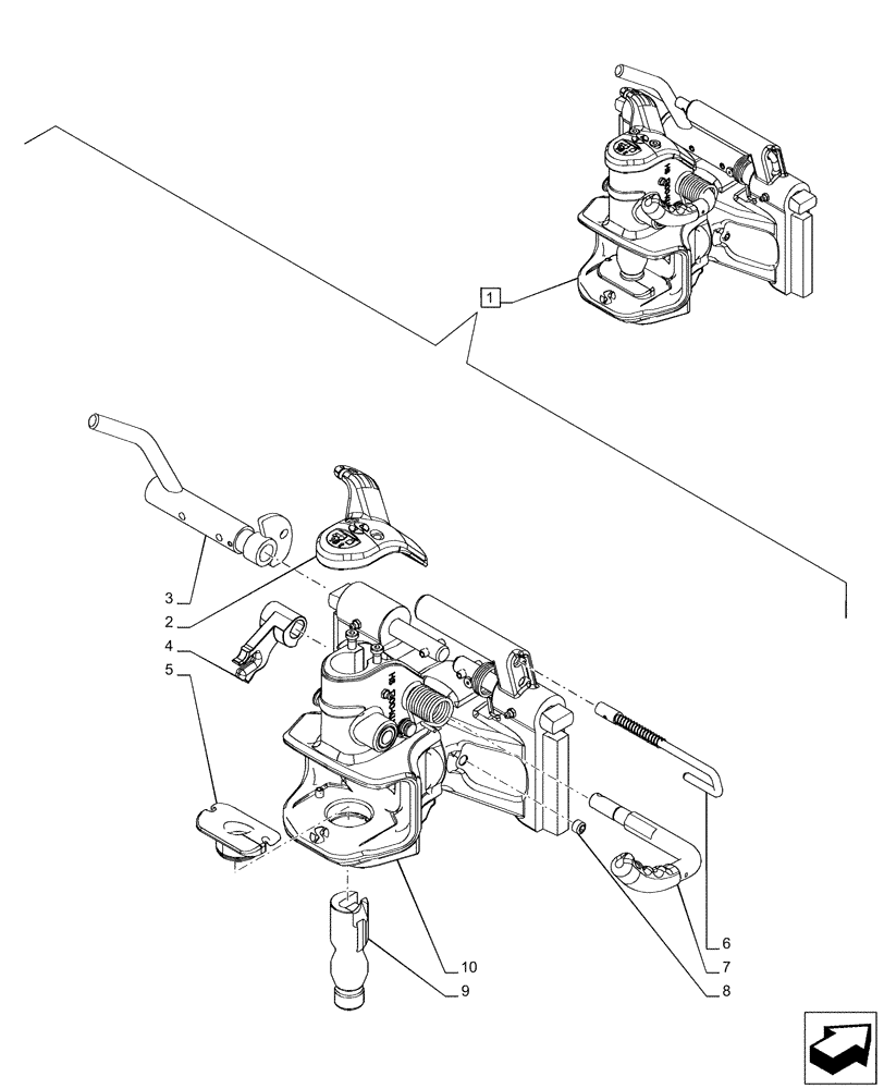 Схема запчастей Case IH PUMA 200 CVT - (37.100.AF[05]) - VAR - 758105, 758106, 758107 - TOW HOOK, COMPONENTS (37) - HITCHES, DRAWBARS & IMPLEMENT COUPLINGS