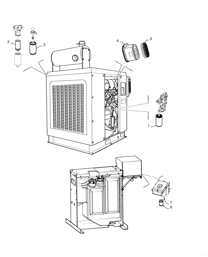 Схема запчастей Case IH 150A - (05.100.03[01]) - FILTERS (05) - SERVICE & MAINTENANCE