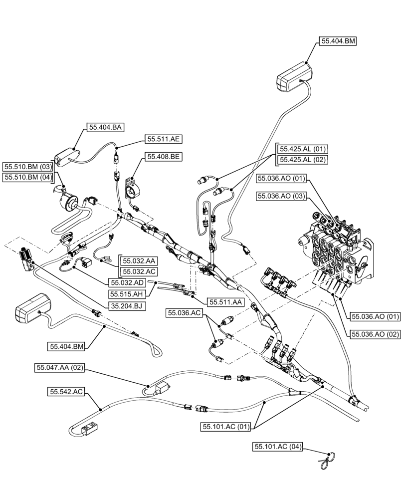 Схема запчастей Case IH FARMLIFT 635 - (00.000.55[01]) - PICTORIAL INDEX - ELECTRICAL SYSTEM (00) - GENERAL & PICTORIAL INDEX