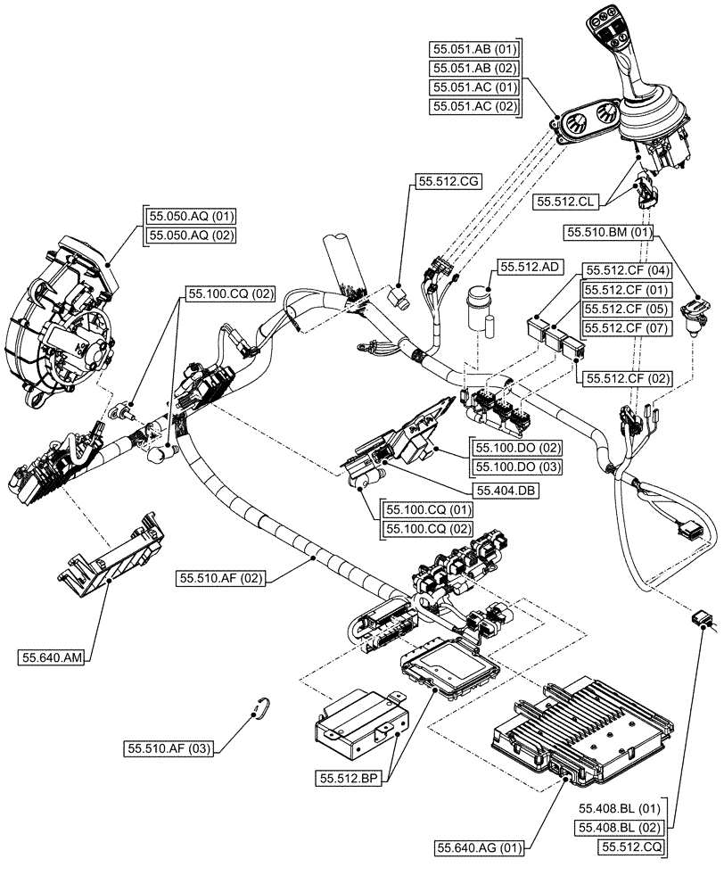 Схема запчастей Case IH FARMLIFT 635 - (00.000.55[04]) - PICTORIAL INDEX - ELECTRICAL SYSTEM (00) - GENERAL & PICTORIAL INDEX