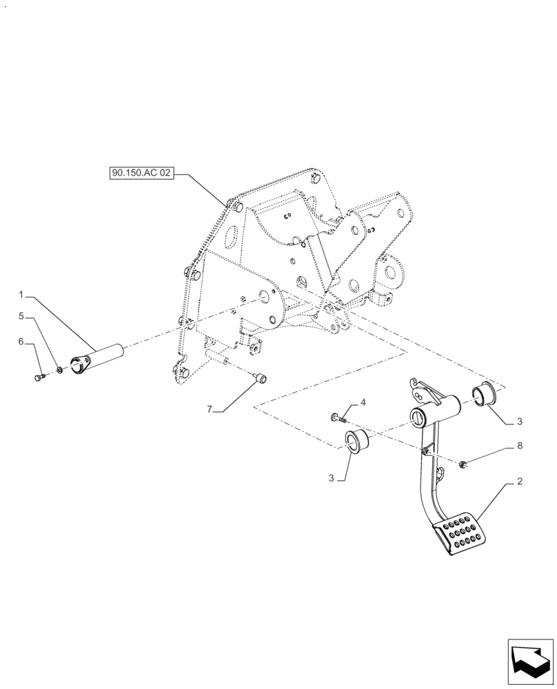 Схема запчастей Case IH FARMALL 140A - (18.100.AF[01]) - VAR - 390340, 330059, 330061 - CLUTCH, PEDAL (18) - CLUTCH