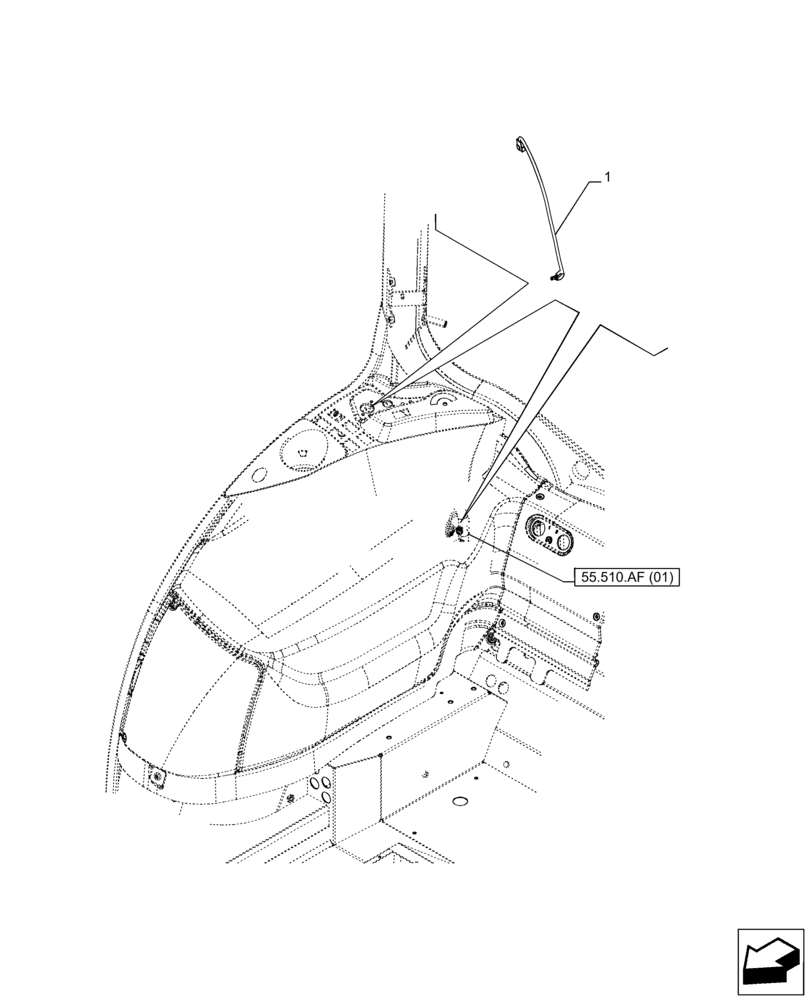 Схема запчастей Case IH PUMA 165 CVT - (55.510.BM[05]) - VAR - 332722, 332723, 392114, 392115 - CAB, HARNESS (55) - ELECTRICAL SYSTEMS