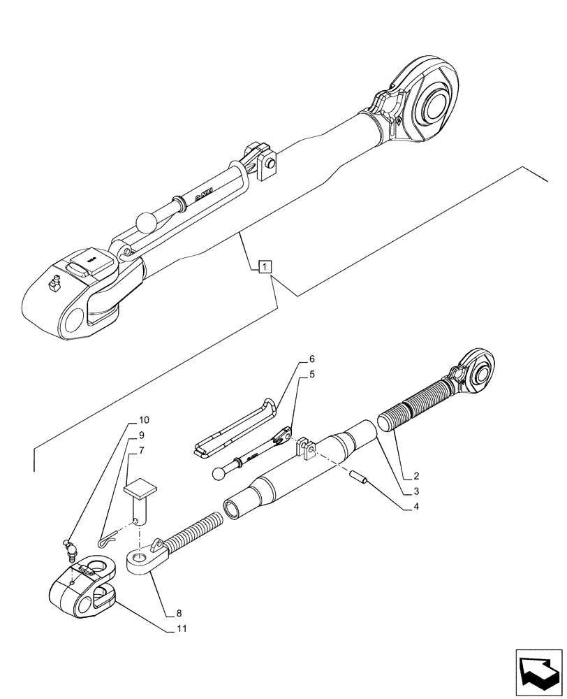 Схема запчастей Case IH PUMA 185 - (37.120.AA[05]) - VAR - 758074, 758079, 758083 - 3 HITCH POINT, TOP LINK, COMPONENTS (37) - HITCHES, DRAWBARS & IMPLEMENT COUPLINGS