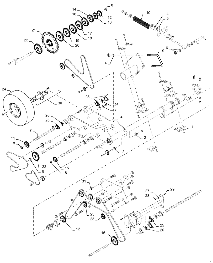 Схема запчастей Case IH 1625 - (61.904.AA[06]) - DUAL CONTACT WHEEL DRIVE (CONTINUED) (61) - METERING SYSTEM