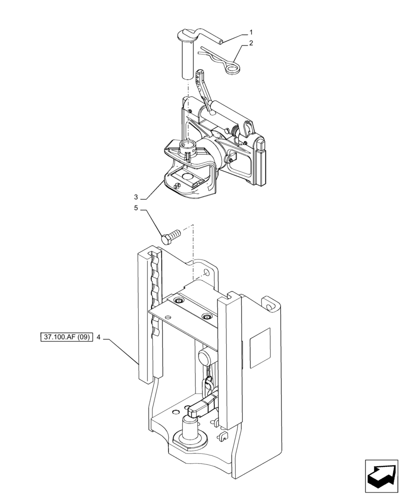 Схема запчастей Case IH PUMA 185 - (37.100.AF[04]) - VAR - 758109, 758110 - TOW HOOK (37) - HITCHES, DRAWBARS & IMPLEMENT COUPLINGS