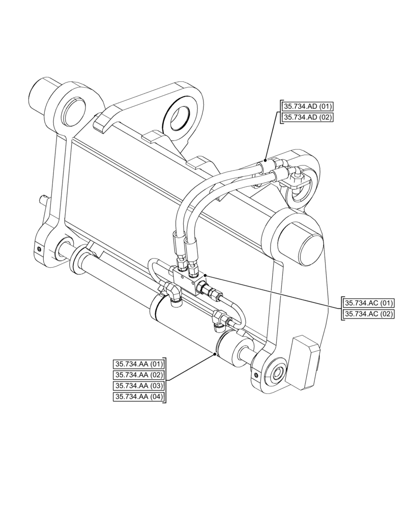 Схема запчастей Case IH FARMLIFT 635 - (00.000.35[04]) - PICTORIAL INDEX - HYDRAULIC SYSTEM (00) - GENERAL & PICTORIAL INDEX