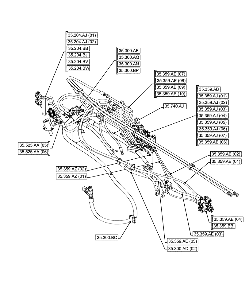 Схема запчастей Case IH FARMLIFT 935 - (35.000.00[01]) - SECTION INDEX - HYDRAULIC SYSTEM (35) - HYDRAULIC SYSTEMS